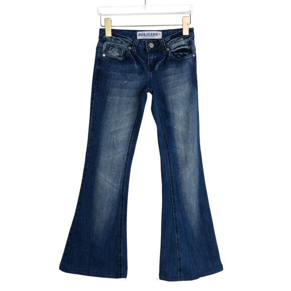 Deb 2000s Y2k Vintage Low Rise Flared Leg Jeans Flare Jeans Size 1 Waist 24" - Picture 2 of 6